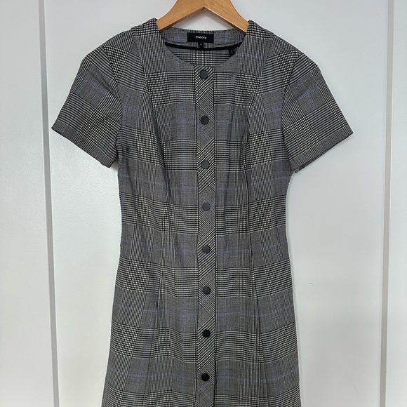 Theory Button Down Dress, Herringbone - Picture 2 of 4